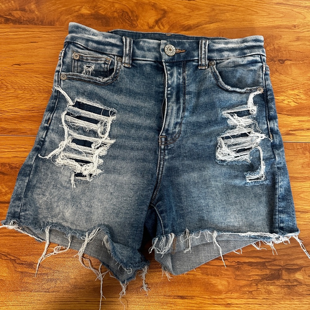 American Eagle Outfitters Ripped Blue Jean Shorts